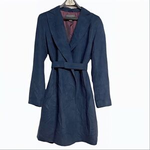 Banana Republic Womens Navy Dress Coat Sz Med Lined Belted Trench Professional